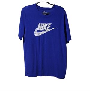 Nike Mens Dri-Fit Blue Short Sleeve Tee Large